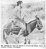 Ricky on a donkey.  Photo: Newspaper.