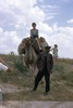 Eileen on a camel.  Photo: DC.