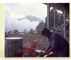 Carol doing the washing.  Photo: AB.